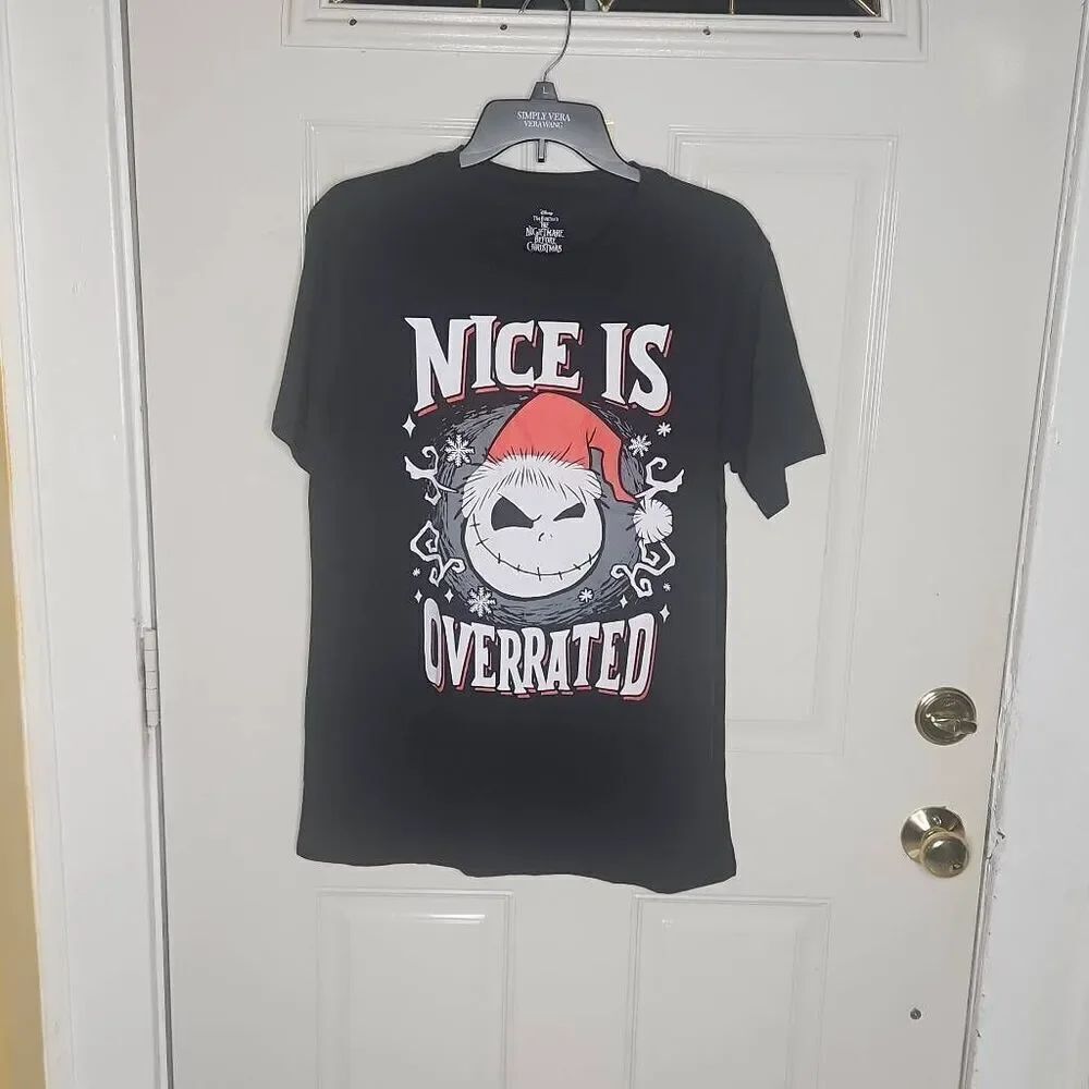 Disney the night before Christmas Nice is overrated tshirt men's size M
